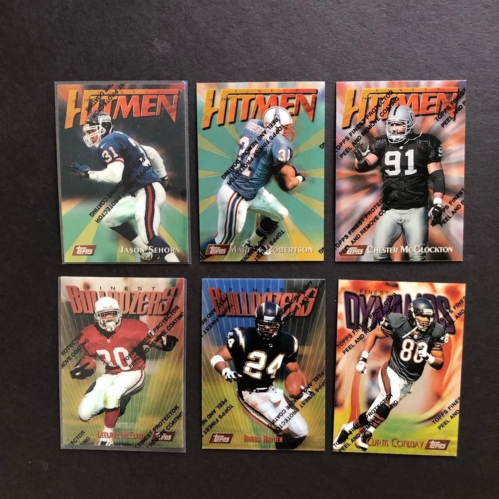 Lot of 6 Topps NFL Trading Cards 1997 Topps Finest Set Football Card NM